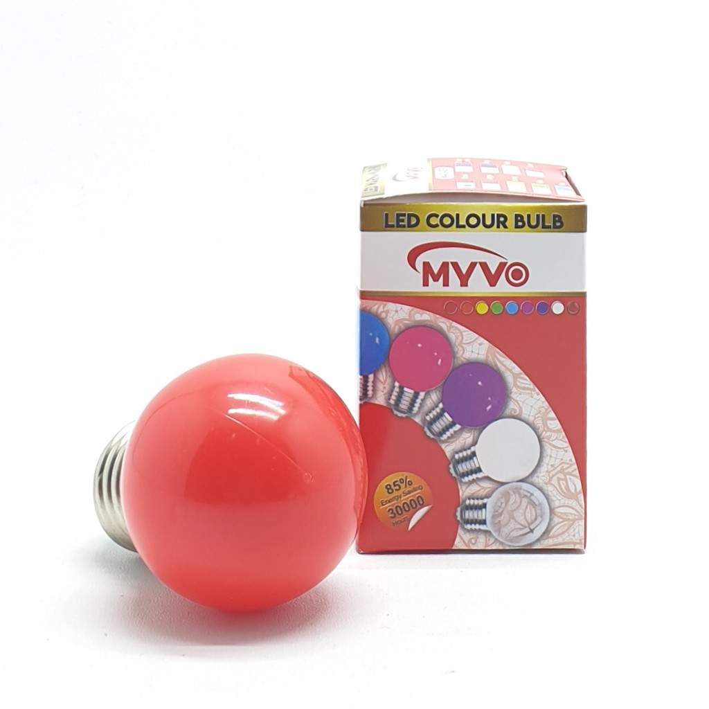 Myvo Merah Lampu Led Ping Pong 3W E27 Warna Merah / Lampu Dekorasi