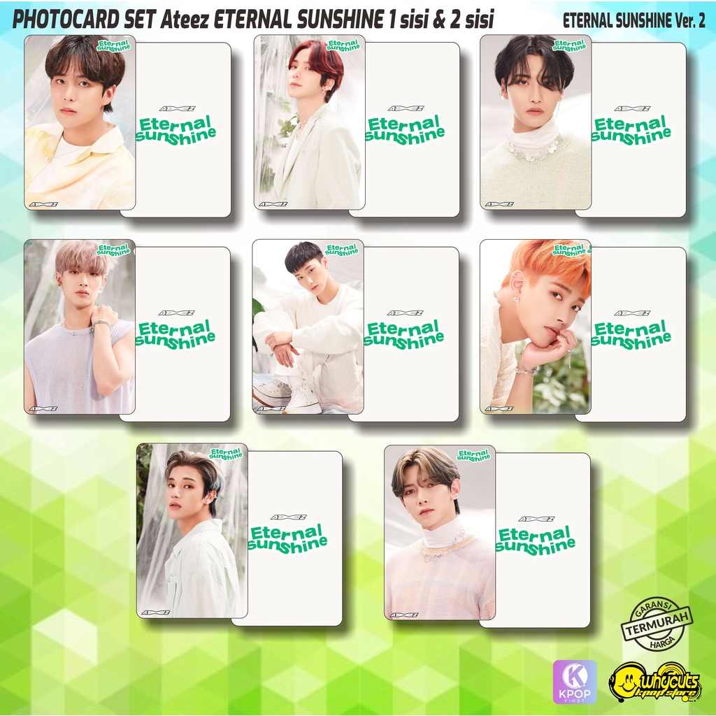 PHOTOCARD SET PREMIUM KPOP/ ATEEZ / DejaVu &amp; Eternal Sunshine / gambar 1 sisi dan 2 sisi full laminasi