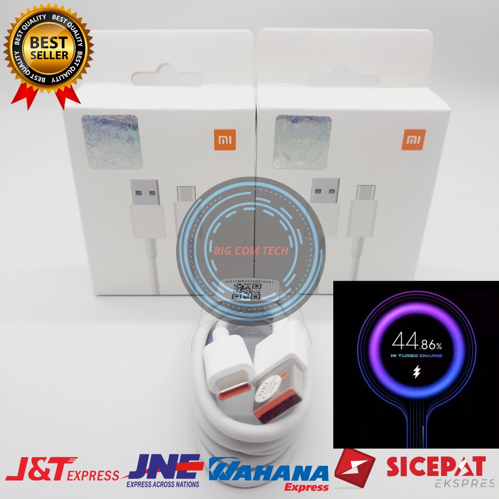 Kabel Data Xiaomi Redmi Note 9 Pro / Note 10 Pro / Note 10S / Note 11 / Poco X3 NFC / Poco M4 Pro / Poco F3 / Poco F2 Pro / Mi 10S / Mi 10T Pro / Mi 11 Lite / Mi Note 10 Lite / Mi 10S Usb Type-C Mi Turbo Charge 33 Watt Original