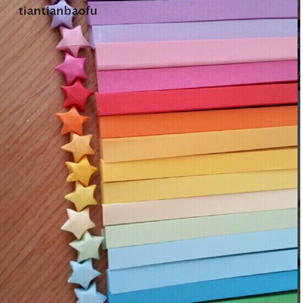 (Tianbaofu) Kertas Origami Lipat Bentuk Bintang Warna Warni