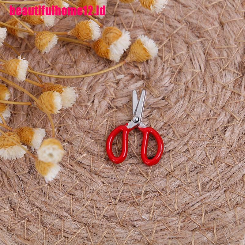 【beautifulhome12.id】1:12 Dollhouse mini metal red scissors simulation furniture scissors model toys