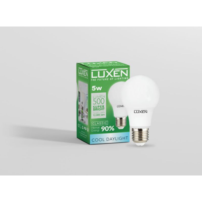 LUXEN LAMPU LED BULB 5W 5 WATT CLASSIC CO PUTIH 6500K COOL DAYLIGHT