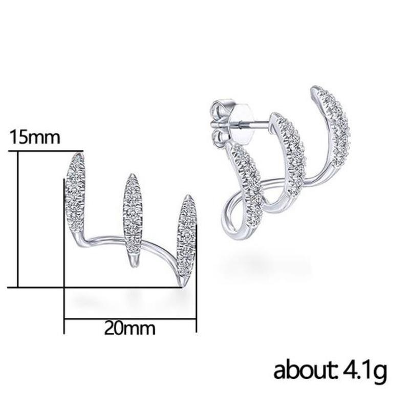 Anting Stud Kristal AAA CZ Desain Modern Serbaguna Untuk Wanita