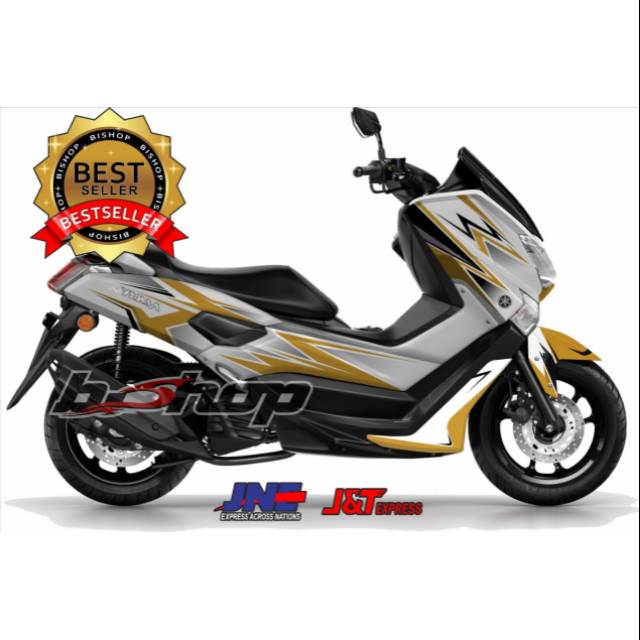 Sticker Decal motor Yamaha NMAX variasi White Gold