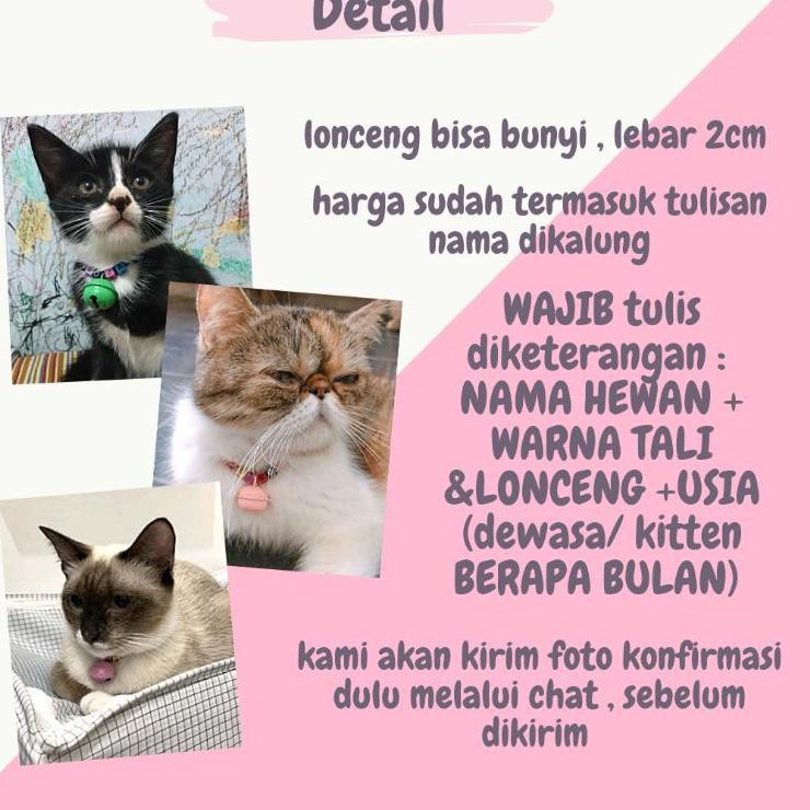 《packingaman》 kalung nama kucing anjing kitten dengan lonceng besar