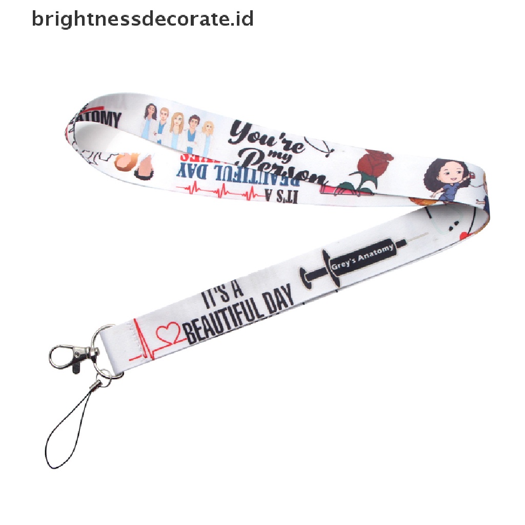 Tali Lanyard Leher Motif Print Dokter / Perawat Untuk Holder Kartu ID / Handphone