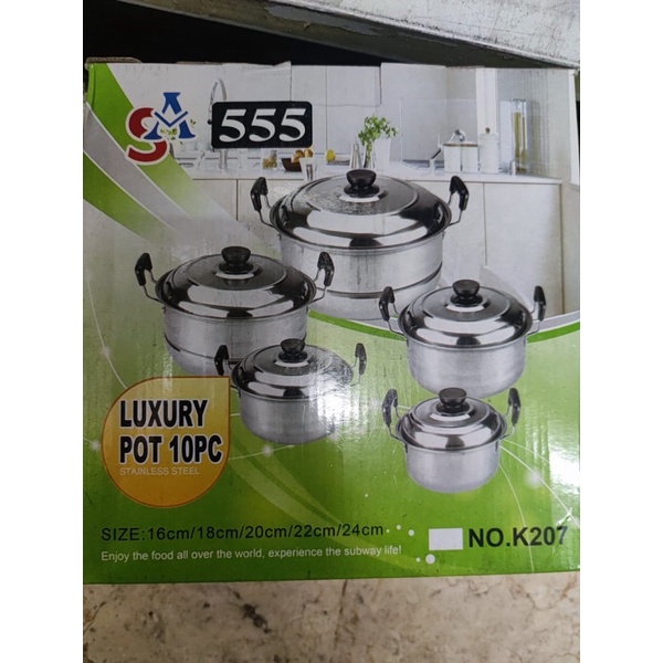 Panci Set Stainless steel isi 5 pcs