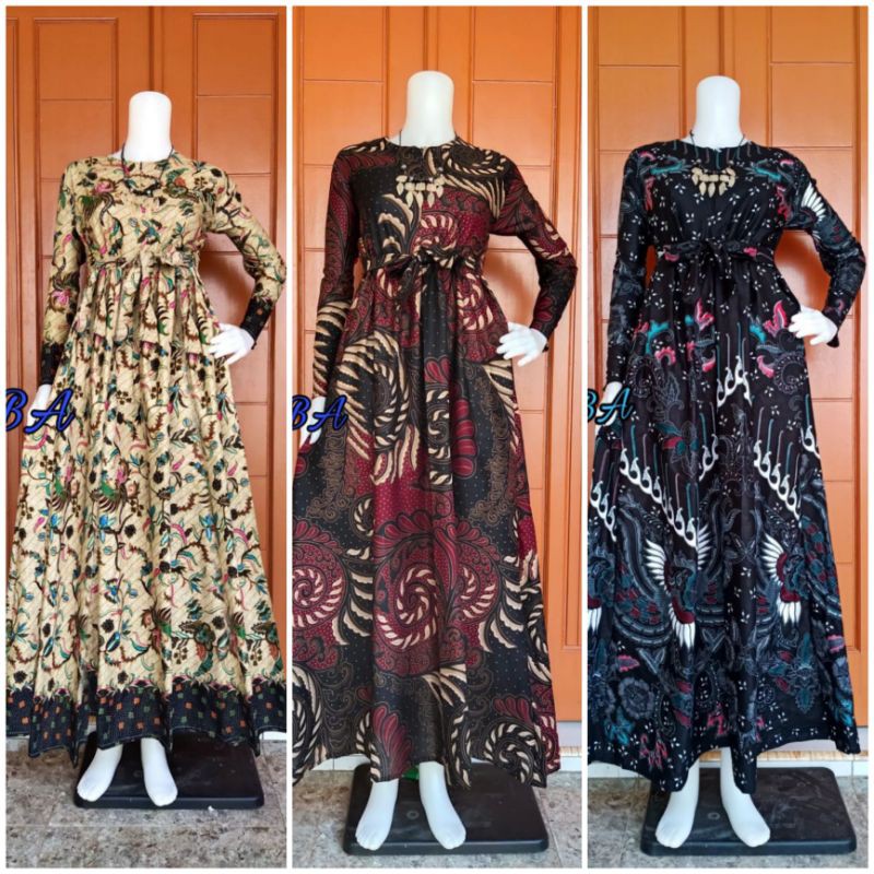 Rizky_collection2 - GAMIS BATIK WANITA TERBARU KEKINIAN - GAMIS BATIK JUMBO - MS GAMIS SRIWEDARI MAX