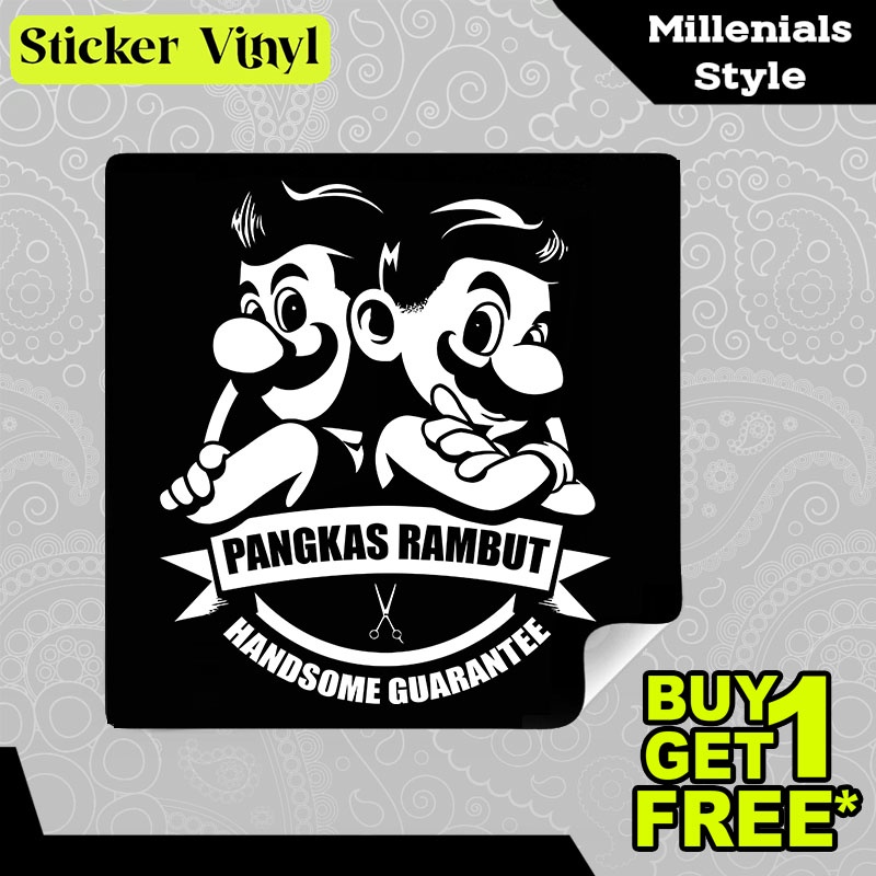 

Stiker Sticker Tukang Cukur Pangkas Rambut Handsome Guarantee Tulisan Kalimat Gaul dan Kekinian Aesthetic Bahan Vinyl Satuan Anti Air