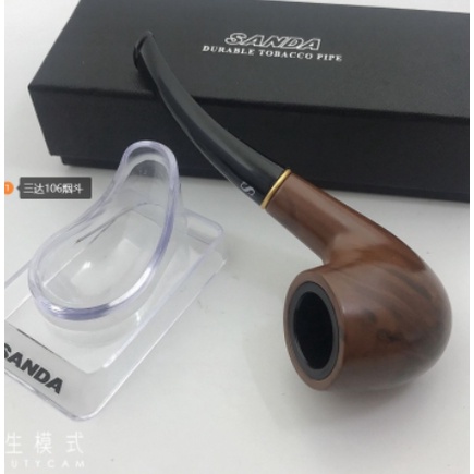 Pipa Cangklong Premium Warna Hitam Merk Sanda kado Spesial koleksi Unik pasangan
