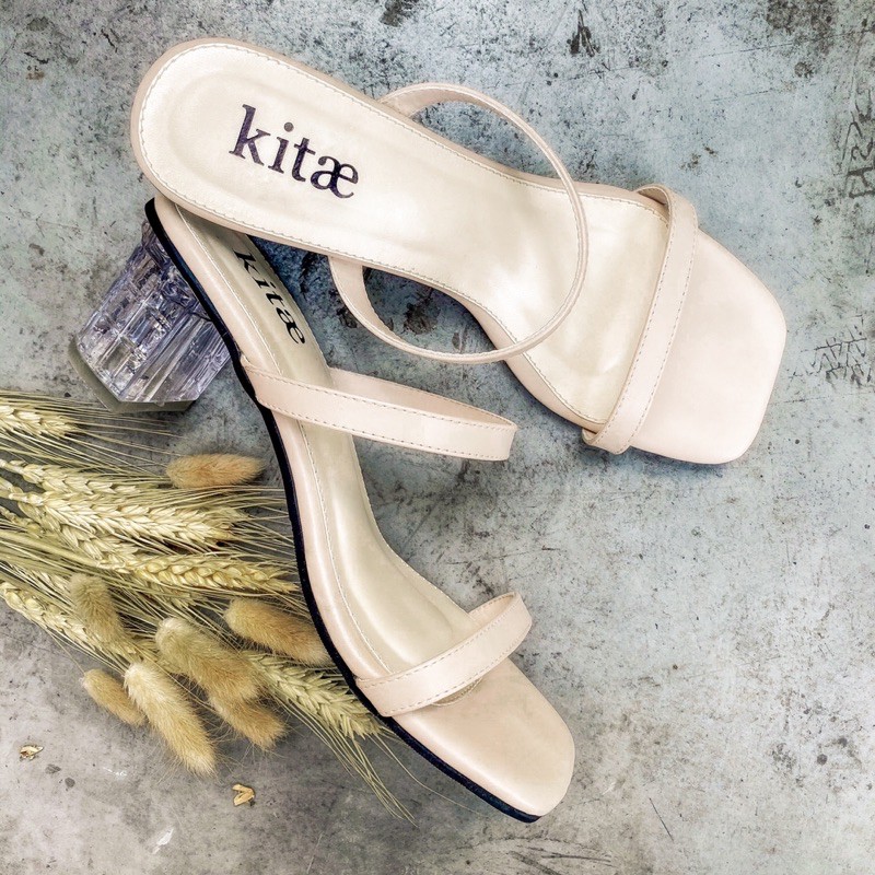 SALE Sepatu Hak Tinggi Heels Wanita 5cm Bening Clear Heels Tali Putih Pink Simple Nyaman Cuci Gudang