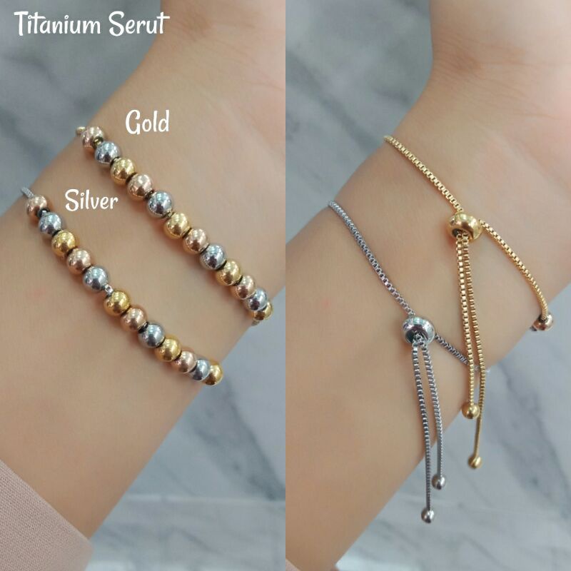 TITANIUM GELANG SERUT BIJI LADA DIMENSI
