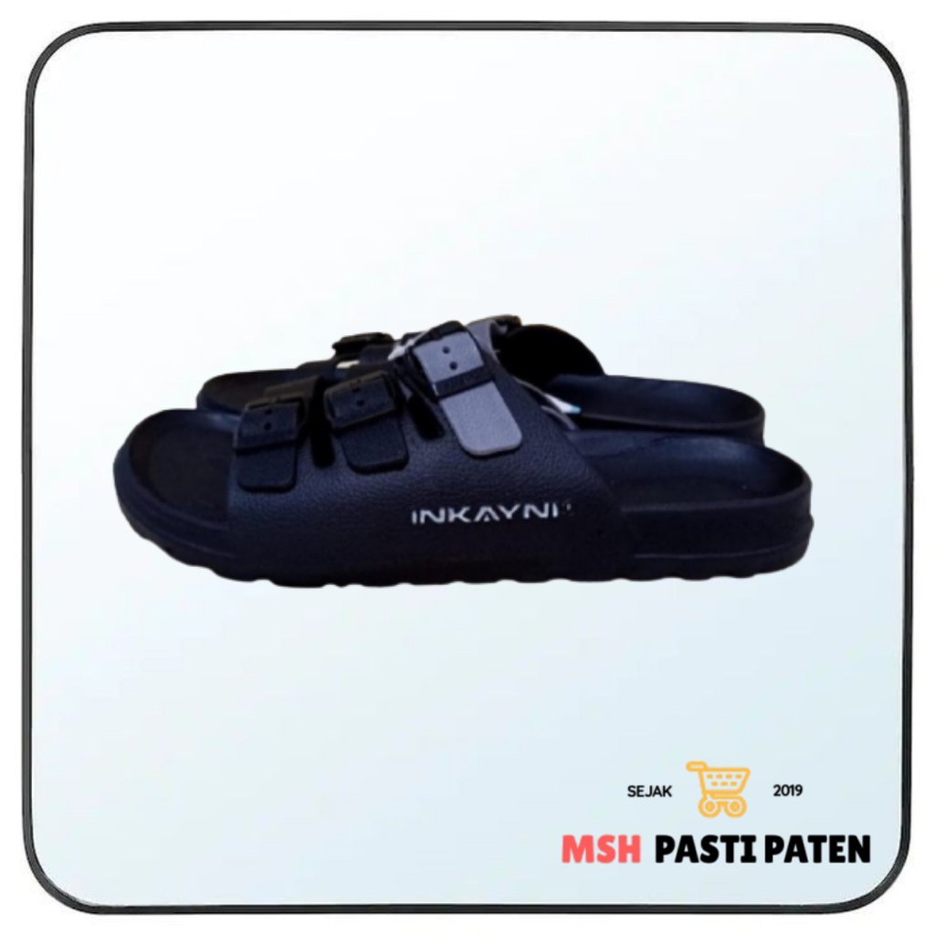 INKAYNI YK 6026 Sandal selop ban 3 pria dewasa bahan karet tahan air size 39-44 sandal gesper