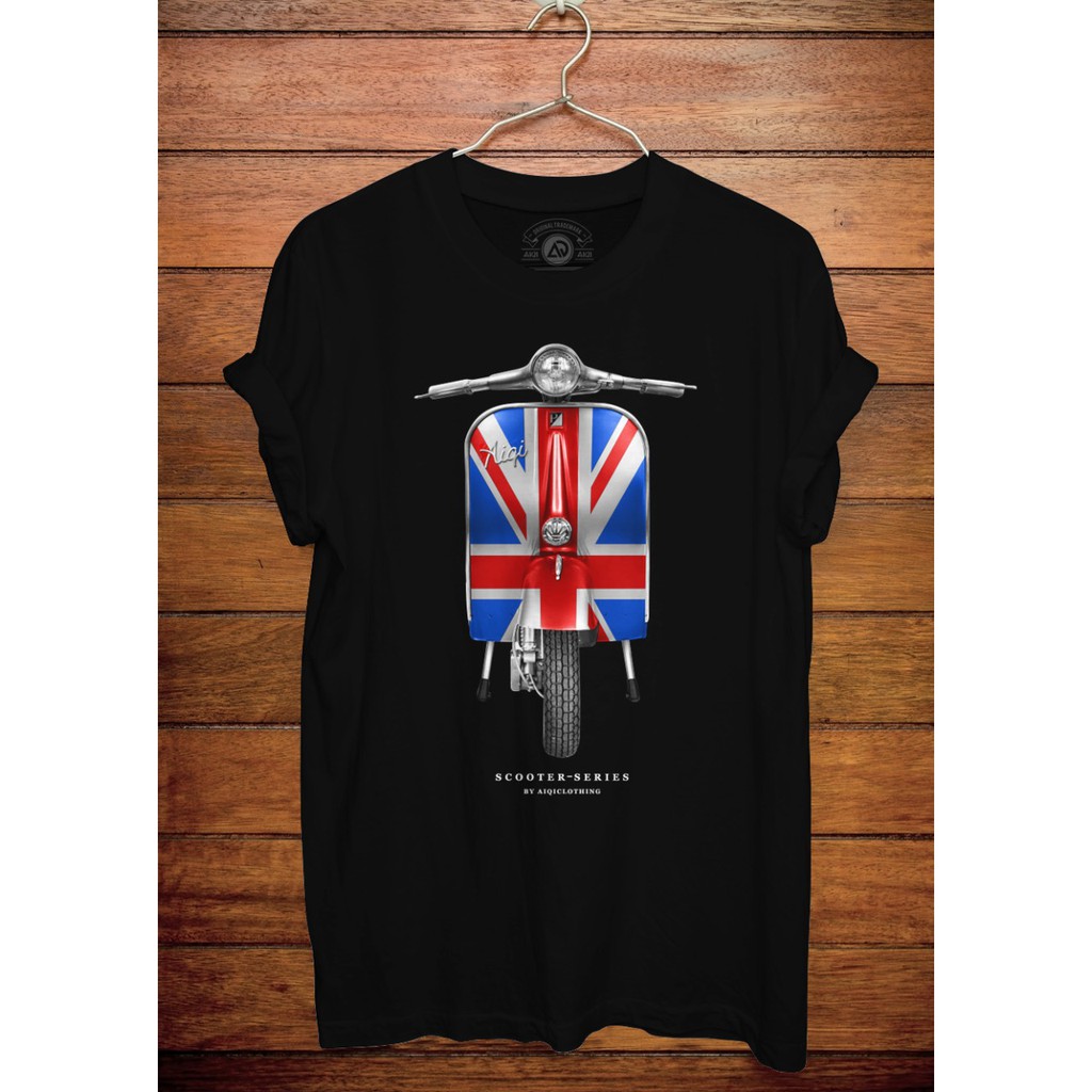  Kaos  Original  AIQI England Vespa Hitam  Shopee Indonesia