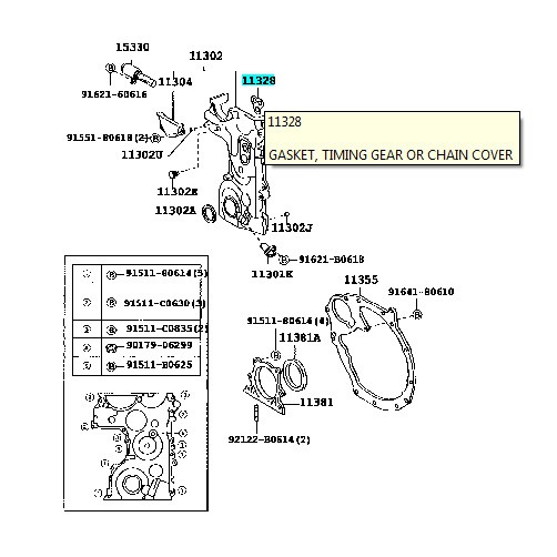 Paking Tutup Rantai / Gasket Timing Gear Chain Avanza Xenia Rush Terios 11328-BZ010