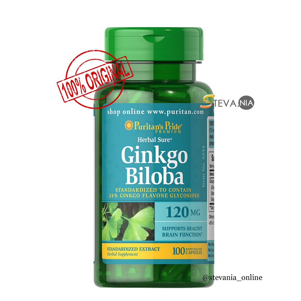 Puritan's Pride Ginkgo Biloba 120MG 100 Capsules Original