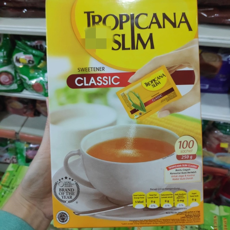 

tropicana slim sweetener 100 sachet