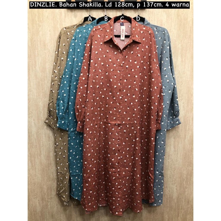 GAMIS KEMEJA PANJANG LONG DRESS LONGDRESS LONGTUNIC TUNIC TUNIK GAMIS WANITA BAHAN SHAKILLA MOTIF BU