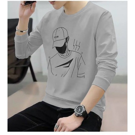 SWEATER / ATASAN / PAKAIAN PRIA LAKI LAKI COWOK GREY ABU ABU