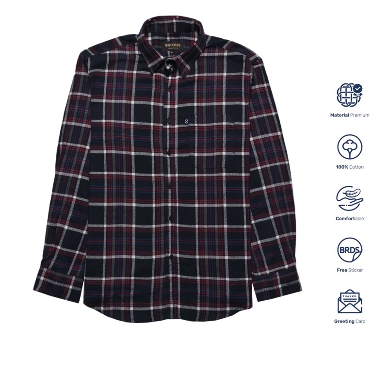 Broodis - kemeja flanel dark arlon