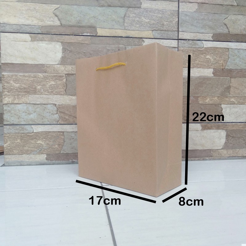 

paperbag polos paperbag coklat tas kertas 22cm x 8cm x 17cm