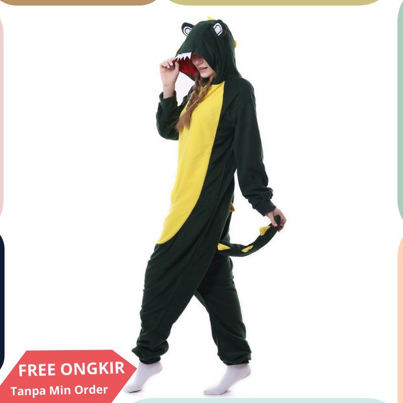 Kigurumi Halloween Piyama Anime Unisex Hoodie Baju Tidur Buaya Onesies Pajamas Cosplay Kostum
