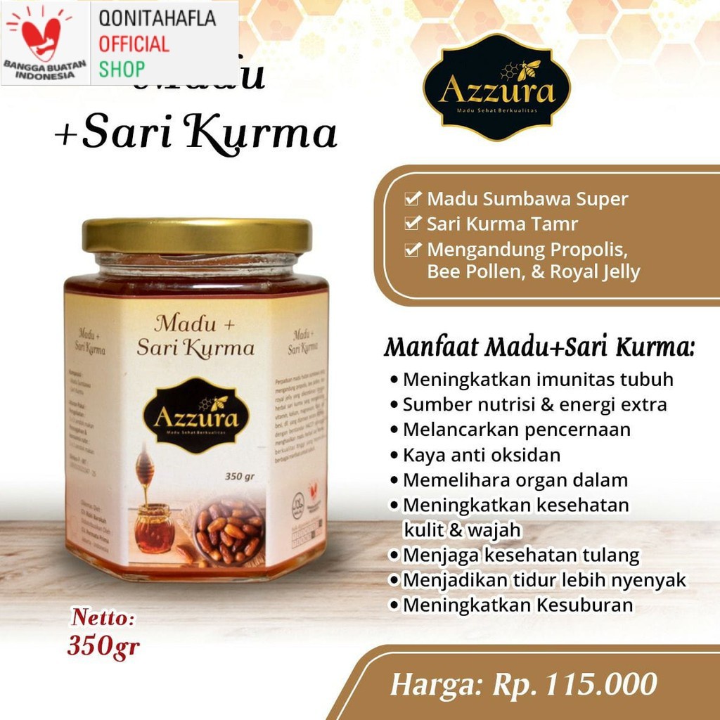 

SARI KURMA AZZURA | Madu Murni + Sari Kurma [ Dates Syrup ] Madu Sari Kurma Asli Azzura 350 gram