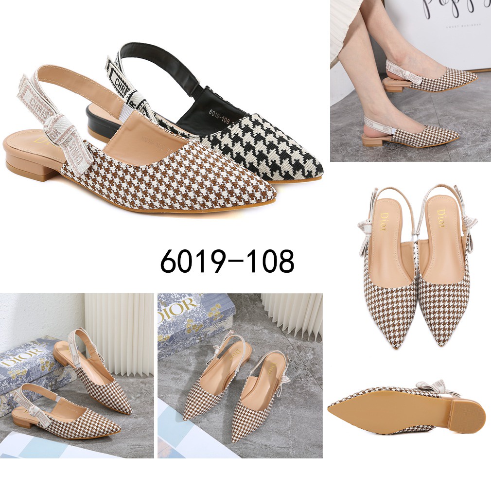 CD Houndstooth Slingback Ballerina Flats 6019-108