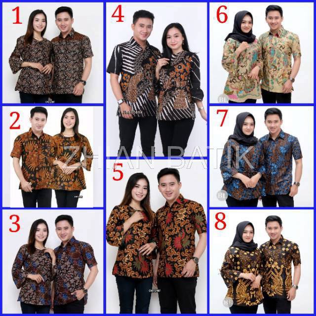 batik atasan couple blus batik dan hem batik /sarimbit Batik Couple Termurah batik asli pekalongan