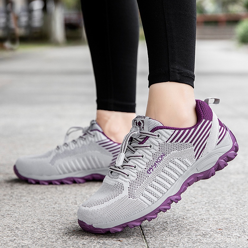 FOKU Sepatu Sneakers Wanita Kasual Sepatu Wanita Luar Bernapas Non-Slip Sport Shoes