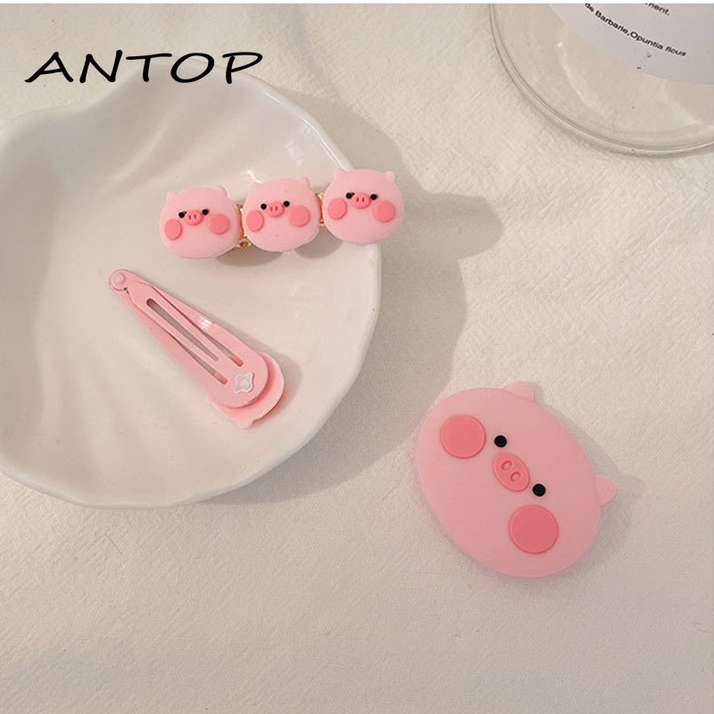 Cute Pink Piggy Hairpin Poni Rusak Rambut Aksesoris Rambut Gadis Bulang Hadiah ANTOP