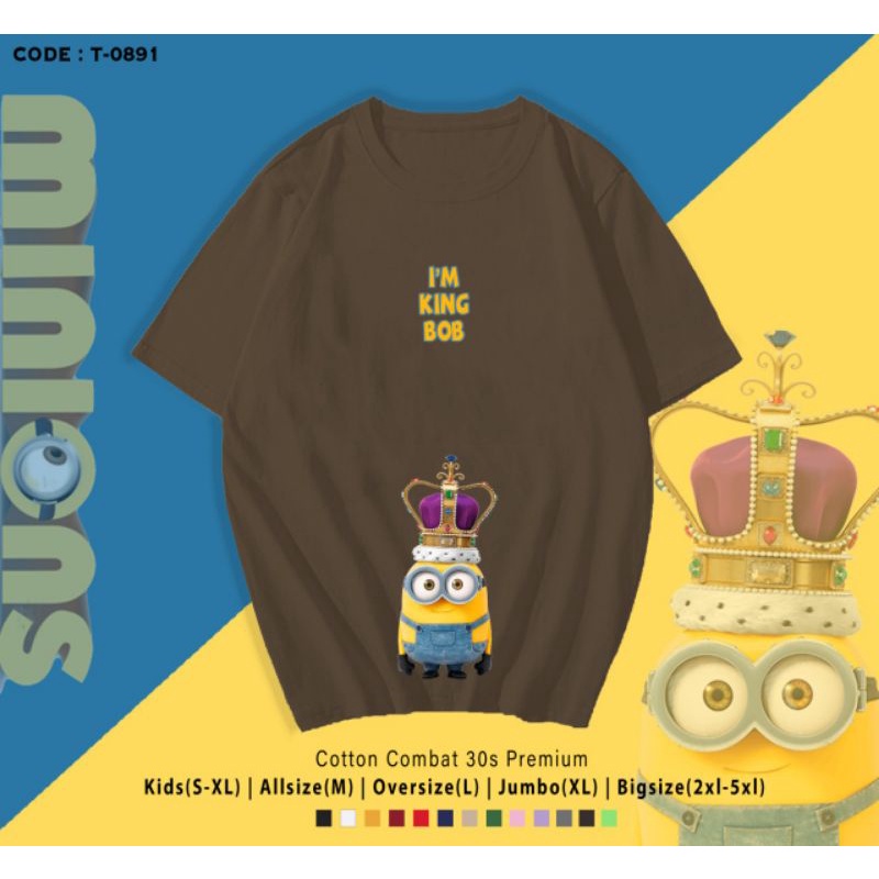KAOS MINIONS KING BOB/TSHIRT MINIONS KATUN KING BOB