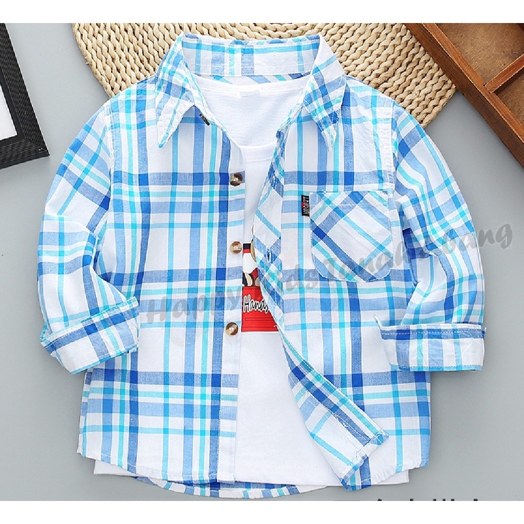( 4 - 12 TAHUN ) KEMEJA ANAK LAKI LAKI / ATASAN KEMEJA ANAK LAKI LAKI / PAKAIAN ANAK LAKI LAKI / BAJU ANAK LAKI LAKI / BAJU KEMEJA ANAK LAKI LAKI