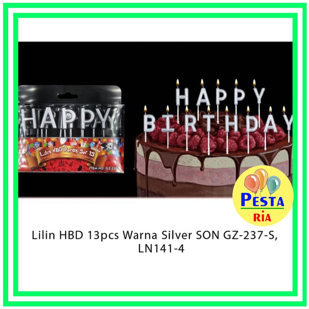 Murah  Lilin HBD 13 Huruf Silver/Lilin Set Huruf/Lilin Ulang Tahun/Lilin Decoration/Lilin Metalikk