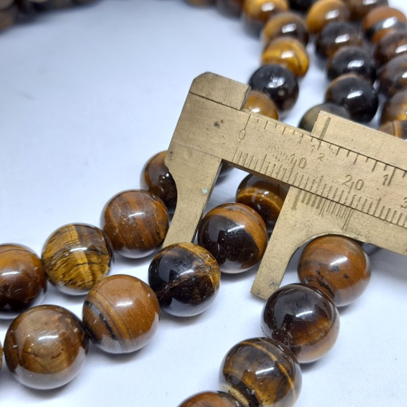 TASBIH BATU NATURAL TIGER EYE SPAH 12MM 99BUTIR