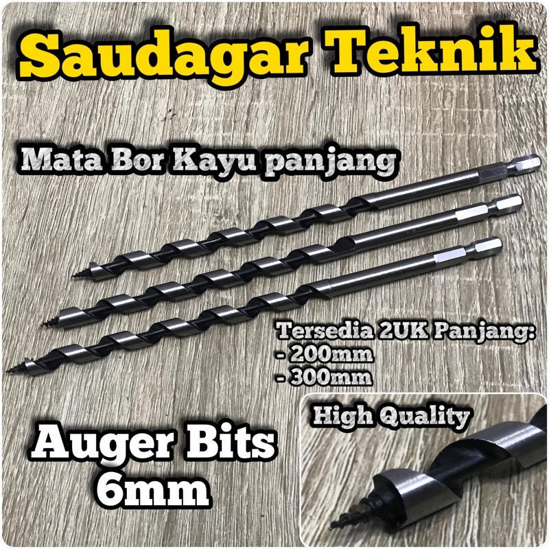 Mata Bor Kayu Panjang 6mm Wood Auger Bit 6 mm Kualitas baik