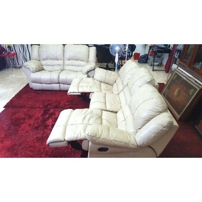Sofa reclining, Reclining seat, Learher,  Kulit asli Impor kualitas Informa, Ikea 3+2 seat