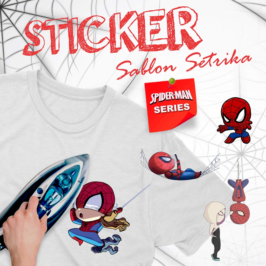 STICKER SABLON SETRIKA GOSOK STICKER KAOS STIKER TAS STIKER BAJU SABLON BAJU SETRIKA STICKER SPIDERMAN SABLON AVENGERS STIKER SUPERHERO SABLON SETRIKAAN