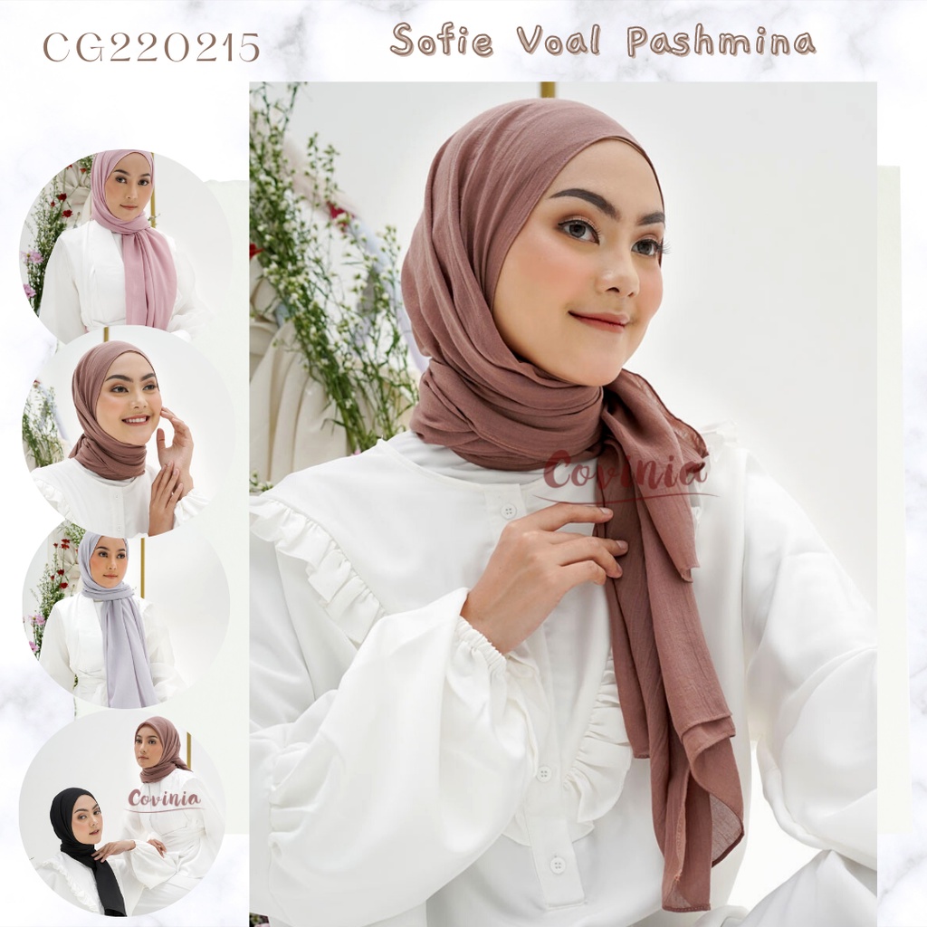 Sofie Voal Pashmina Hijab Zafron Jilbab Panjang/ Long Syal - CG220215 [ Covinia Ramadhan Collection 