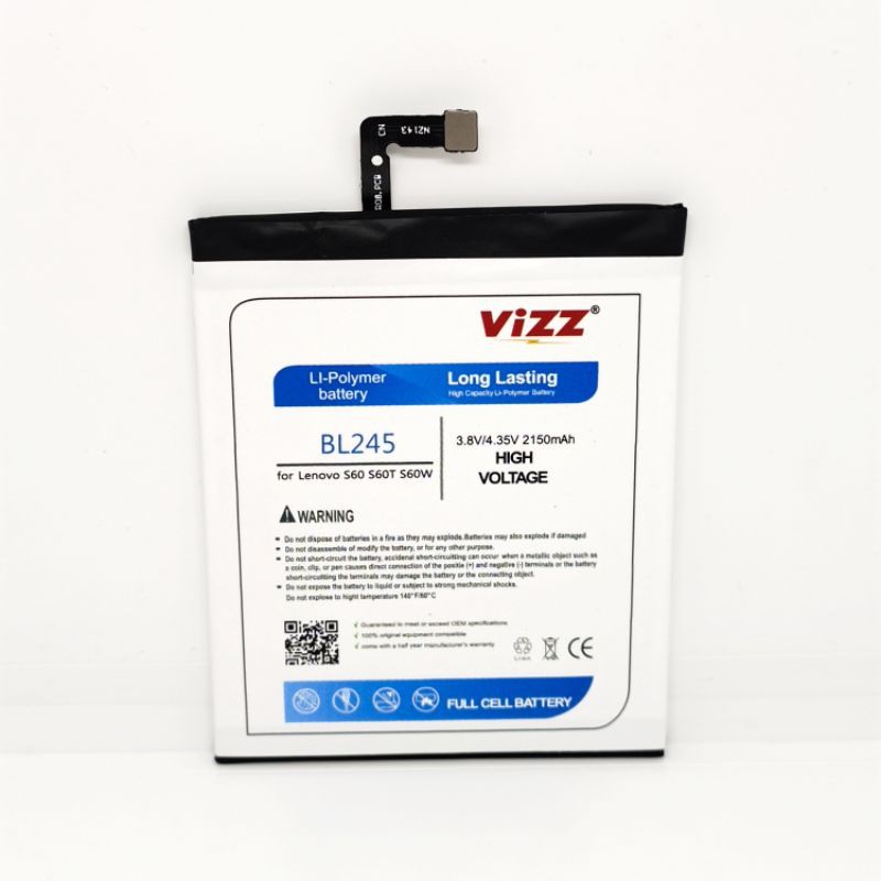 Baterai Batre Vizz Lenovo S60 / S60T / S60W / BL245 Original Vizz