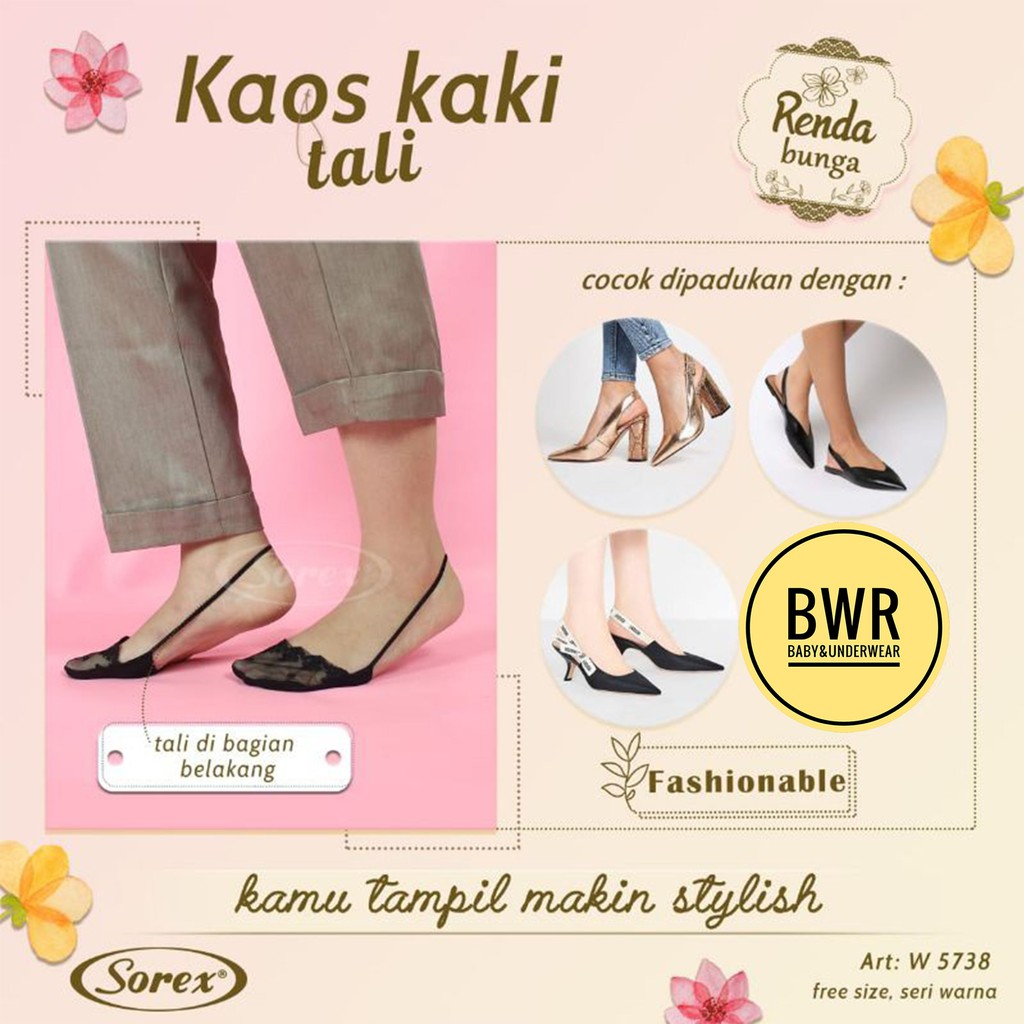 Kaos Kaki Sorex W5738 Tali Belakang | Leadies Socks Seamless w 5738 || Bwr IX