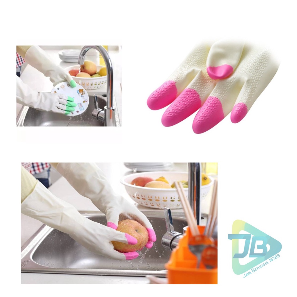 RT15 Sarung Tangan cuci piring karet Latex PTKS Silikon rubber hand glove anti air steril serbaguna JB5231