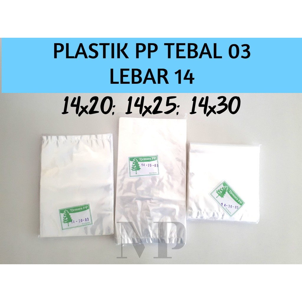  Plastik  PP Lebar 14 Tebal 03 14x20 14x25 14x30 Kantong 