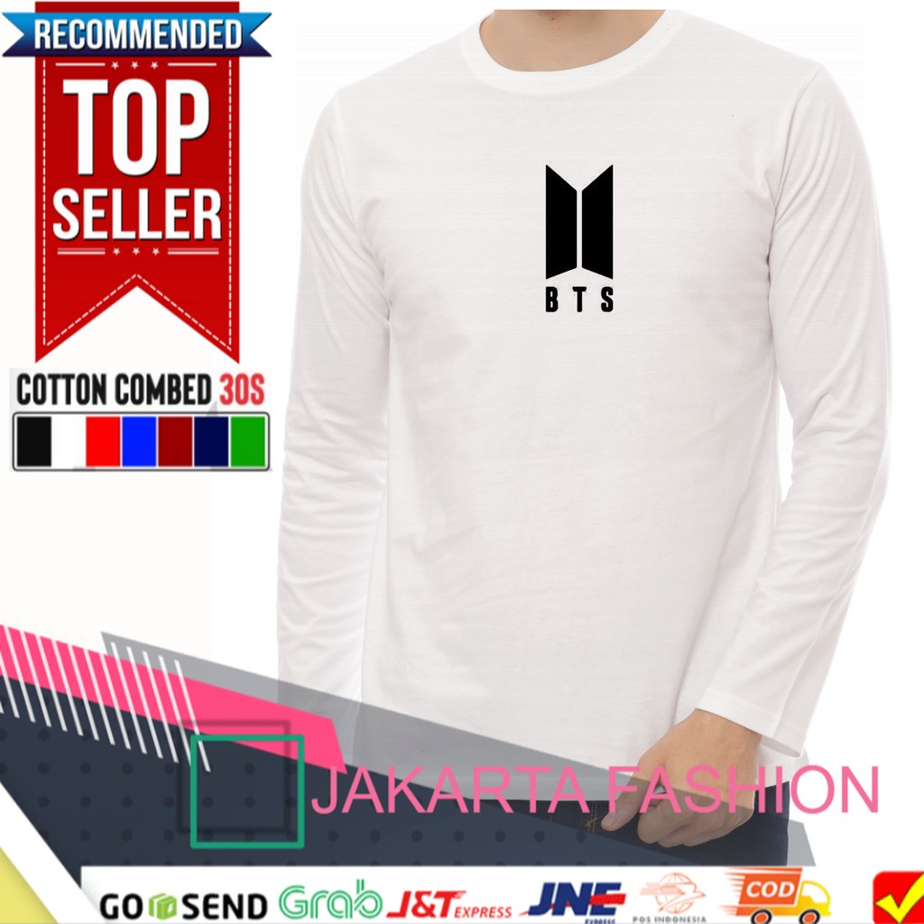 ⭐️⭐️⭐️⭐️⭐️ BAJU KAOS K-POP BTS SUGA LOGO HITAM LENGAN PANJANG BAJU MURAH BAJU KAOS KOREA BAJU BRANDED PREMIUM / BAHAN COTTON COMBED 30S / Baju Kaos Laki Laki Dewasa Distro Sablon Polyflex Printed Terbaru Terlaris