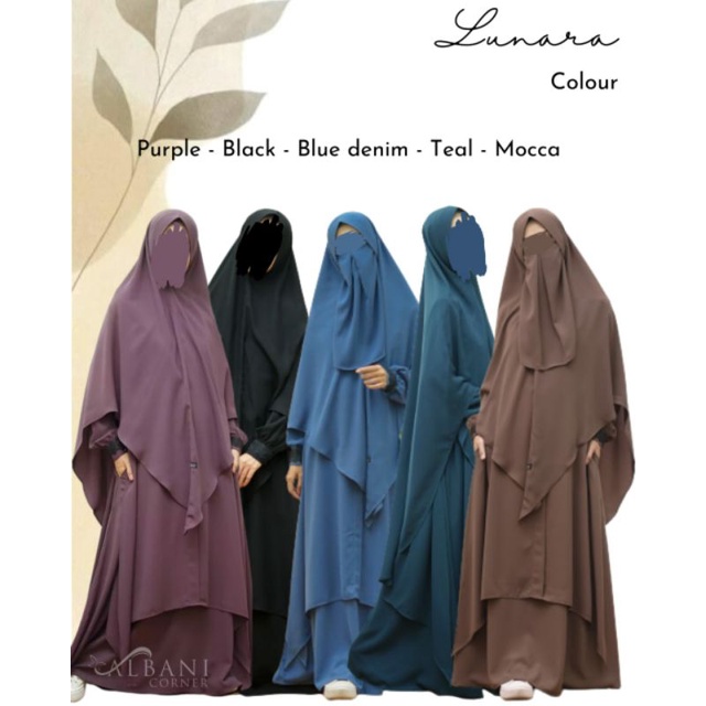 LUNARA SET BY ALBANI CORNER (WAJIB 1 SET GAMIS DAN KHIMAR)