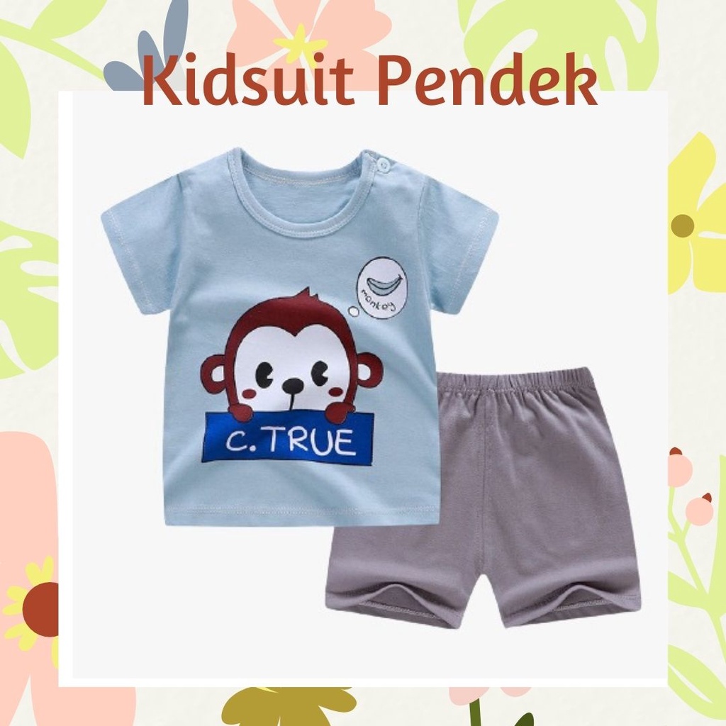 Plazababyku KIDS SUIT PENDEK Setelan Anak / Piyama anak / baju anak laki-laki Import ebv cewek TOT3