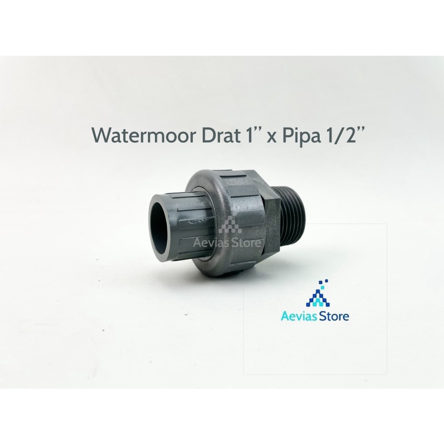 Watermoor Sambungan Pipa Paralon Pompa Air 1" Drat x 1/2" Pipa.