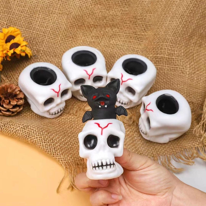 Zzz Mainan Fidget Spinner Bentuk Tengkorak / Kelelawar Halloween Untuk Anak / Dewasa