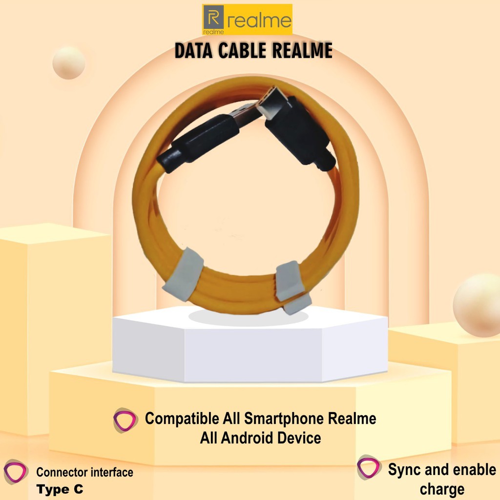 Kabel Data Realme X X2 X3 7 7I 7PRO C17 C15 C21 C25 TIPE C USB FASTCHARGING VOOC