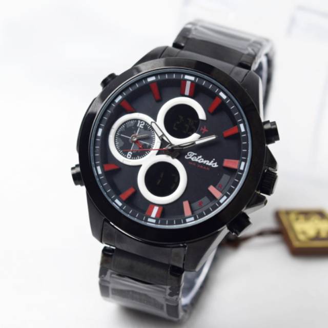 JAM TANGAN PRIA TETONIS DUAL TIME ORIGINAL RANTAI